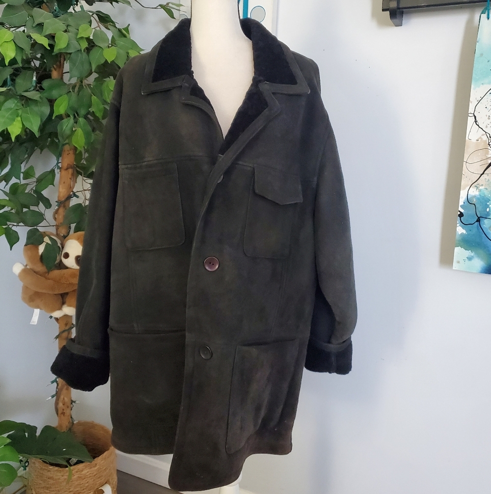 MASSIMO BATTI Shearling Rancher Chore Barn Coat XL